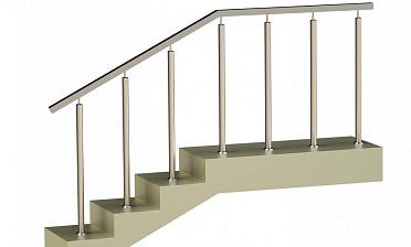 Ограждения с квадратным поручнем со стойками в каждую ступень без ригелей купить в Краснодаре