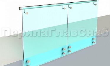 Ограждение с поручнем на выносе на точечном креплении купить в Краснодаре