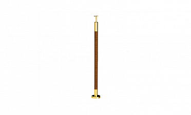 Готовая стойка Ø38,1х950 мм деревянная, со вставками из нержавеющей стали под золото 2х100 мм базовая k741-G купить в Краснодаре Готовая стойка Ø38,1х950 мм деревянная, со вставками из нержавеющей стали под золото 2х100 мм базовая k741-G купить в Краснодаре