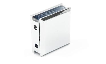 Коннектор для душевой  стена-стекло 45х45 мм, 90°, с двумя отверстиями, цинк, полированный t731 PZn купить в Краснодаре