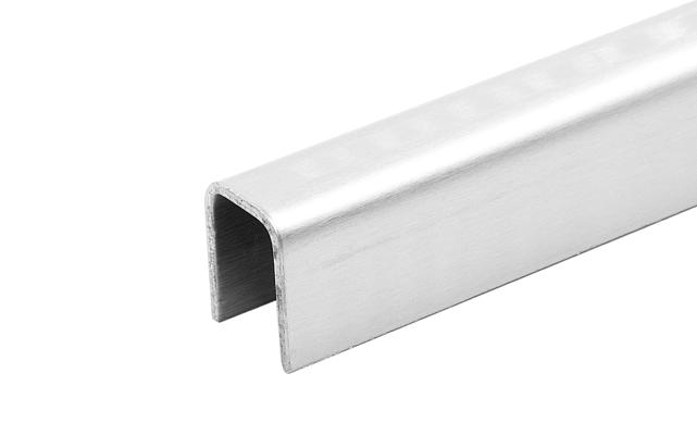 Профиль П-образный, L=2000 мм, t=1.5 мм, для стекла 10 мм, шлиф. (AISI 304) Ф-1147