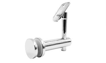 Выносной держатель поручня на стекло 8-20 мм, регулируемый, с ложементом, полированный, (AISI 304) k241-5 купить в Краснодаре