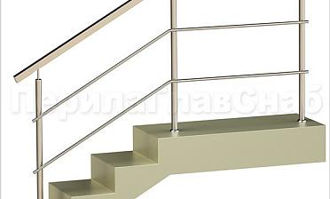 Два ригеля на сварке, квадратный поручень и круглые стойки купить в Краснодаре