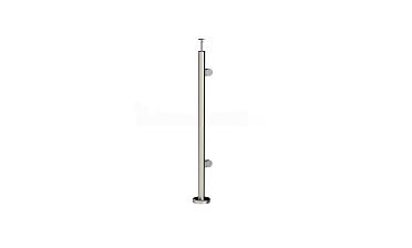 Стойка круглая Ø38.1: 2 штамп. зажимных стеклодержателя, полированная, высота 950 мм (AISI 201) k726-R купить в Краснодаре