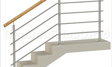 Четыре ригеля на сварке, круглый пластиковый поручень и круглые стойки купить в Краснодаре