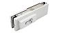 Замок для стеклянной двери угловой с круглым ригелем комплект, под алюминий t150 AL