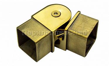 Поворот поручня 40х40 мм, регулируемый, полированный, под золото (AISI 304) Фk366-88 купить в Краснодаре