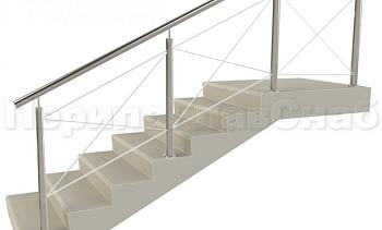 Ограждения из нержавейки. Заполнение из тросиков (нестандартная конфигурация) для крыльца в Краснодаре. Готовые проекты ПерилаГлавСнаб