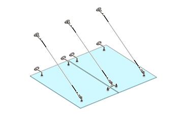 Комплект фурнитуры для козырька 1500х1800 (на вантах/тягах) k671-15-18 купить в Краснодаре