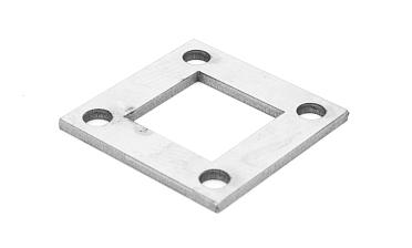 Фланец стойки 75 х75 х 5 (4,3) х AISI304, 4 отв. М10, с центральным отверстием k115-6 купить в Краснодаре
