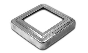 Низ стойки фигурный под трубу 50х50 мм, 83х83х0.5 мм, высота 17 мм, полированный (AISI 304) k375 купить в Краснодаре