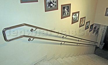 Двойной пристенный поручень из нержавейки купить в Краснодаре