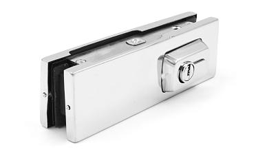 Замок для стеклянной двери угловой с круглым ригелем комплект, шлифованный t150 SSS купить в Краснодаре