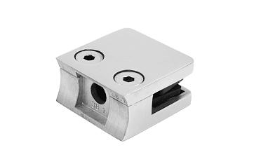 Стеклодержатель литой квадратный с вставками под стекло 8-10 мм (4+4 мм), на стойку Ø38.1 мм, 41х22х42, полированный, (AISI 304) k004-10 купить в Краснодаре