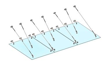 Комплект фурнитуры для козырька 1800х3700 (на вантах/тягах) k671-18-37 купить в Краснодаре