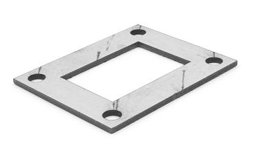 Фланец прямоугольный нержавеющий 100х80 (под трубу 40x60) Ф-0533 купить в Краснодаре