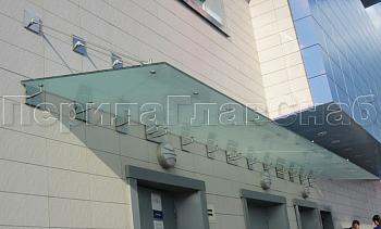 Стеклянные козырьки и навесы в Краснодаре. Готовые проекты ПерилаГлавСнаб