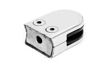 Стеклодержатель штампованный полированный под стекло 10 мм, под стойку Ø38.1 мм, (AISI 304) 40х22х53 k038-10 купить в Краснодаре