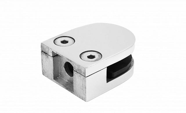 Стеклодержатель литой, под стекло 8-10 мм (4+4 мм), на плоскость 40х23х48 полированный (AISI 316) k002-4