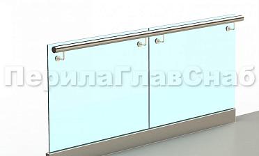 Ограждение с поручнем на выносе в зажимном профиле купить в Краснодаре