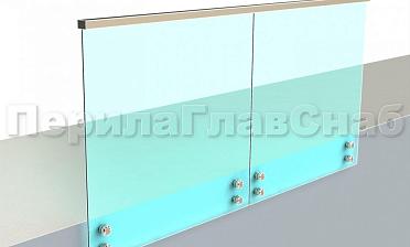 Ограждение с профильным поручнем с пазом на точечном креплении купить в Краснодаре