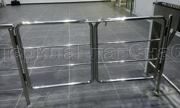 Нержавеющие двустворчатые калитки с горизонтальным заполнением купить в Краснодаре