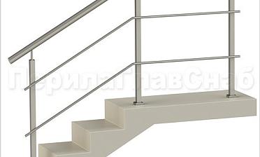 Два ригеля на сварке, круглый поручень и квадратные стойки купить в Краснодаре