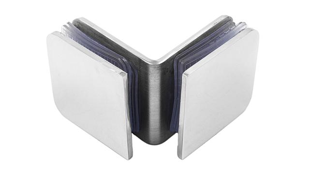 Коннектор для душевой кабины стекло-стекло 90° 45х45 мм латунь-хром, полированный t725 PC