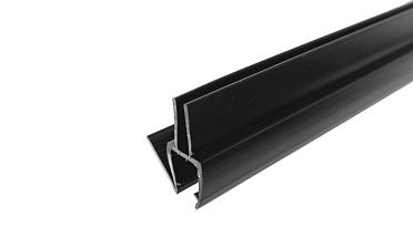 Уплотнитель для стекла 8 мм, блэк ультра - непрозрачный черный, пол-стекло 2200 мм t206-2 BL-U купить в Краснодаре