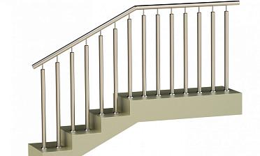 Ограждения с двумя стойками в каждую ступень без ригелей купить в Краснодаре