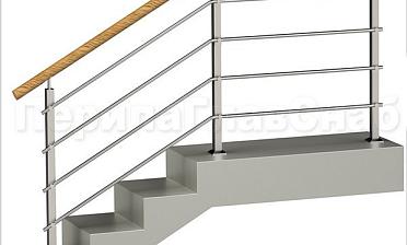 Четыре ригеля на держателях, круглый пластиковый поручень и квадратные стойки купить в Краснодаре