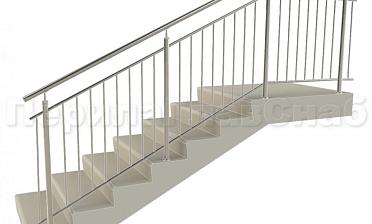 Нержавеющие ограждения с вертикальным заполнением 'частокол' - вариант №3 купить в Краснодаре