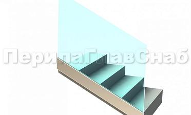 Ограждение без поручня на профиле на лестнице купить в Краснодаре