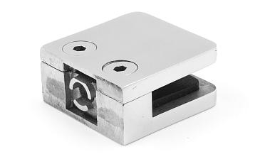 Стеклодержатель литой, под стекло 8 мм. 4+4 мм. на плоскость 42х22,5х42  полированный (AISI 304) k003 купить в Краснодаре