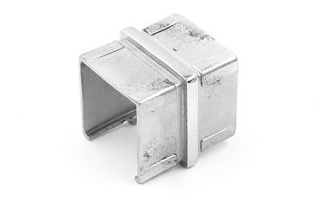 Соединитель для поручня с пазом 40х40 мм, полированный, (AISI 304) k545 купить в Краснодаре