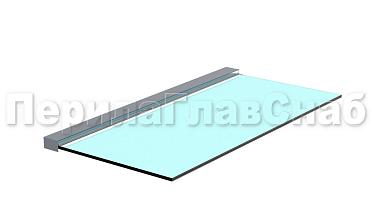 Козырек на алюминиевом профиле ,вынос до 950мм k671-100-1.2 купить в Краснодаре