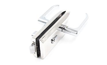 Замок для стеклянной двери с нажимной ручкой, евроцилиндр односторонний ключ/защелка, с ответной частью на стекло, полированный t155 PSS купить в Краснодаре