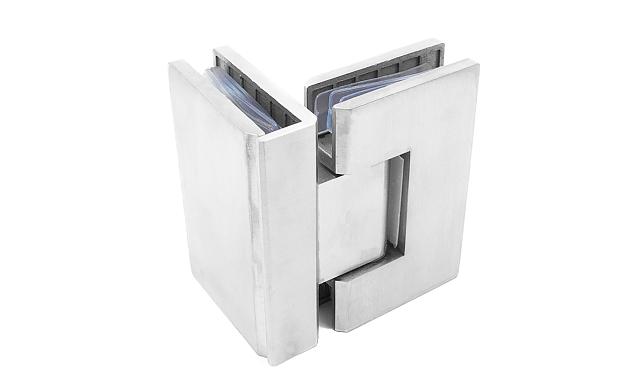 Петля для душевой кабины стекло-стекло 90° 90х55 мм шлифованная  t304 SSS