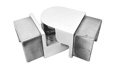 Отвод для поручня с пазом 40х40 мм, шарнирный, полир., (AISI 304) k546-2 купить в Краснодаре