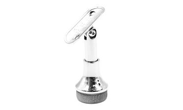 Наконечник регулируемый по высоте на стойку Ø38.1х1.5 мм, с регулируемым ложементом под поручень Ø50.8 мм, литой, полированный, нержавеющий (AISI 304) k317-3 купить в Краснодаре