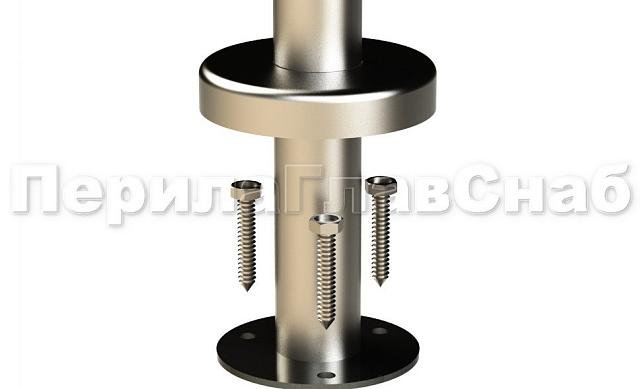 Стойка для пандуса: под 2 поручня Ø38.1 мм для инвалидов, с наконечником, полированная, высота 860 мм  (AISI 304) k751 2