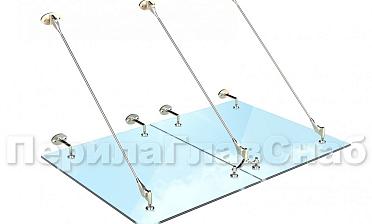 Комплект фурнитуры для козырька 1200х1800 (на вантах/тягах) k671-12-18 купить в Краснодаре