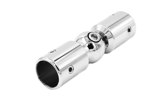 Соединитель труба-труба, шарнирный, цинк-хром полированный t915 PZn