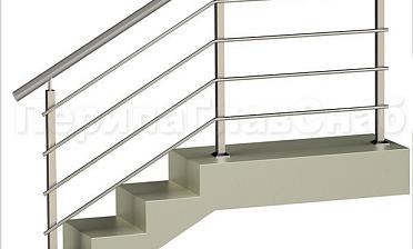 Четыре ригеля на сварке, круглый поручень и квадратные стойки купить в Краснодаре