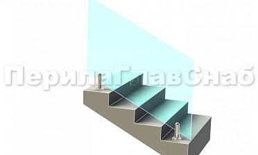 Ограждение без поручня на министойках на лестнице купить в Краснодаре