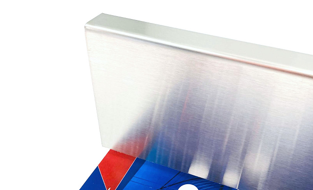 Лицевая накладка из шлифованной нержавейки на профиль т100 20.3х101 мм длина 2 м т100-11  2 Лицевая накладка из шлифованной нержавейки на профиль т100 20.3х101 мм длина 2 м т100-11  2