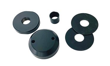 Комплект торцевого крепления несущего стекла, гайка-шайба Ø50х10х18 мм с внутренней резьбой М16, порошковая покраска RAL 9005 мат, AISI 304 Фk277-6-П купить в Краснодаре