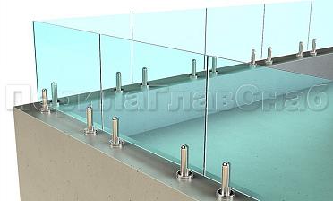 Ограждение для кровли на несущем стекле и министойках купить в Краснодаре