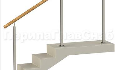 Нержавеющие ограждения без ригелей с пластиковым поручнем и квадратными стойками купить в Краснодаре