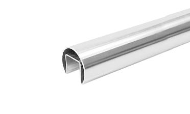 Труба Ø48.3 мм, с пазом 27х30 мм, шлифованная (AISI 201) k822-2 купить в Краснодаре